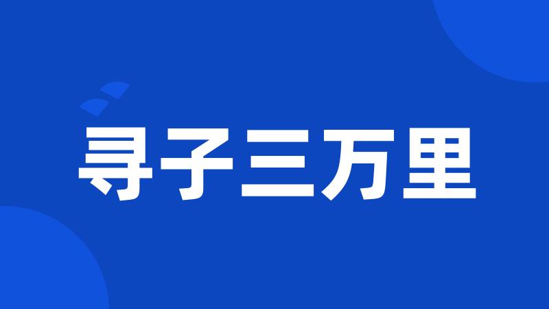 寻子三万里