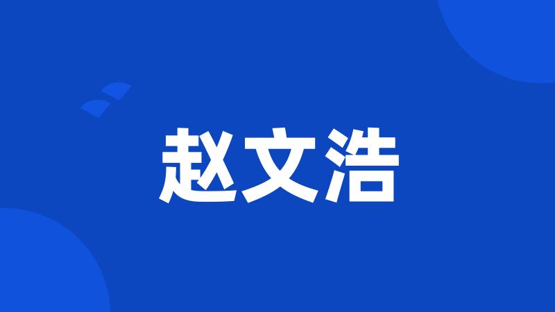 赵文浩