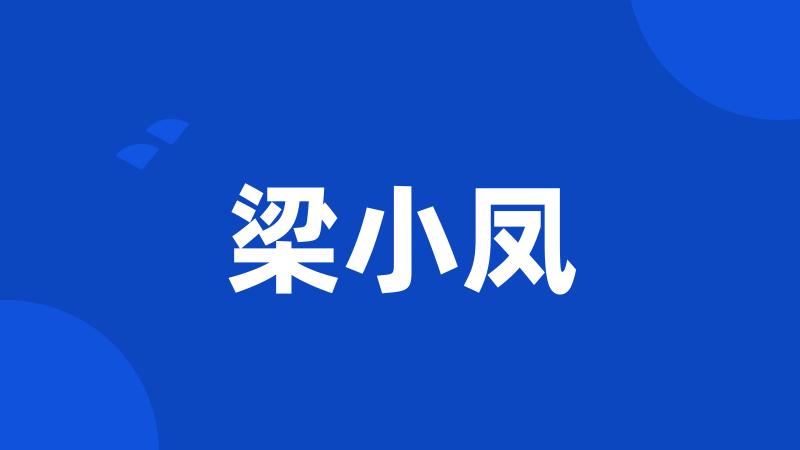 梁小凤