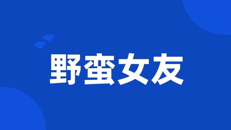 野蛮女友