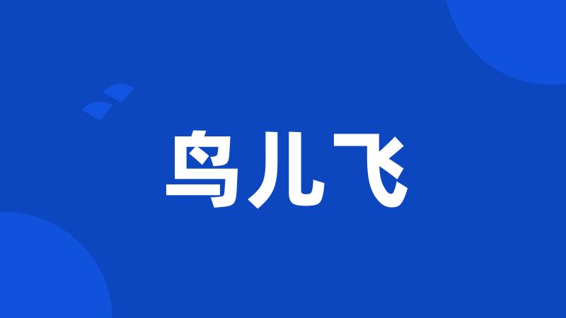 鸟儿飞