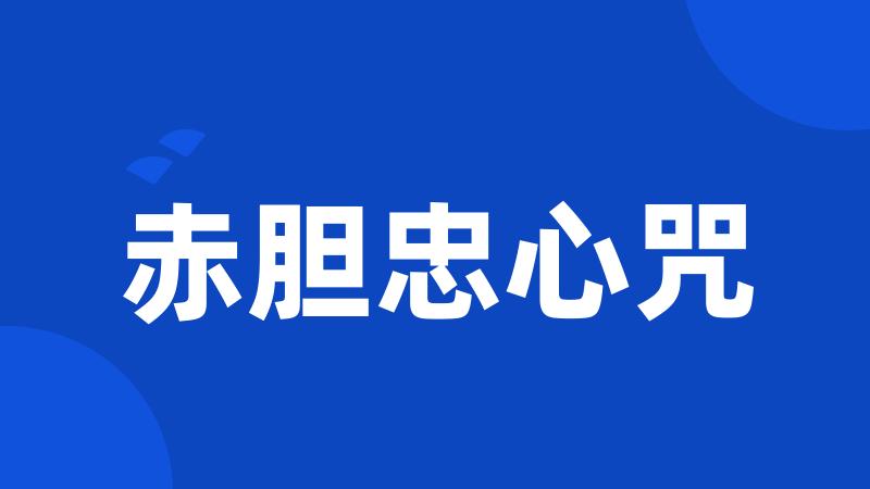 赤胆忠心咒