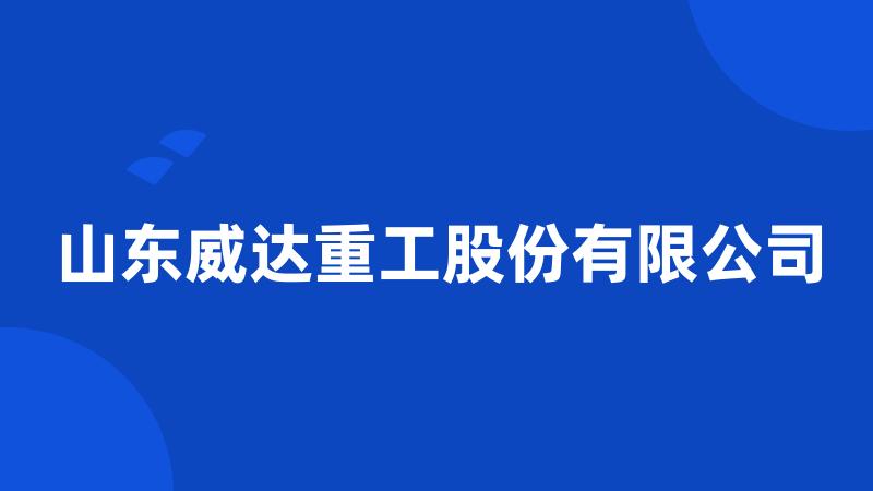 山东威达重工股份有限公司
