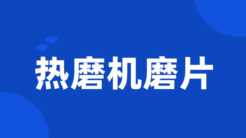 热磨机磨片
