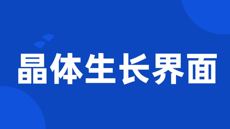 晶体生长界面