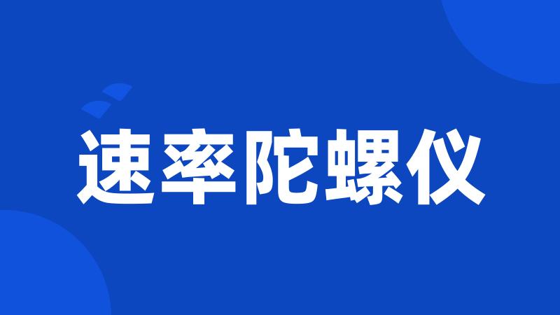 速率陀螺仪