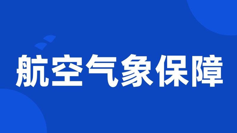 航空气象保障