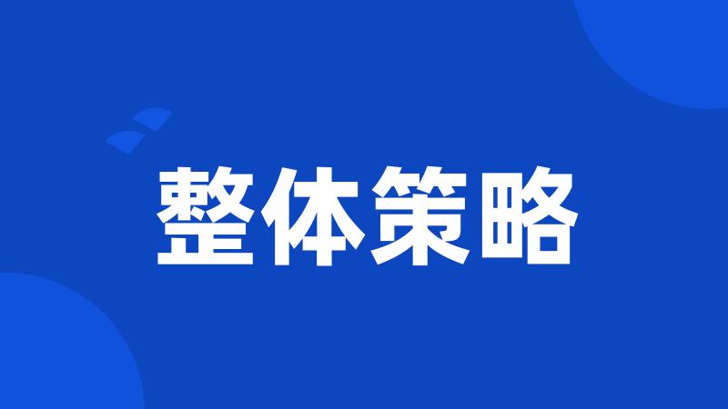 整体策略
