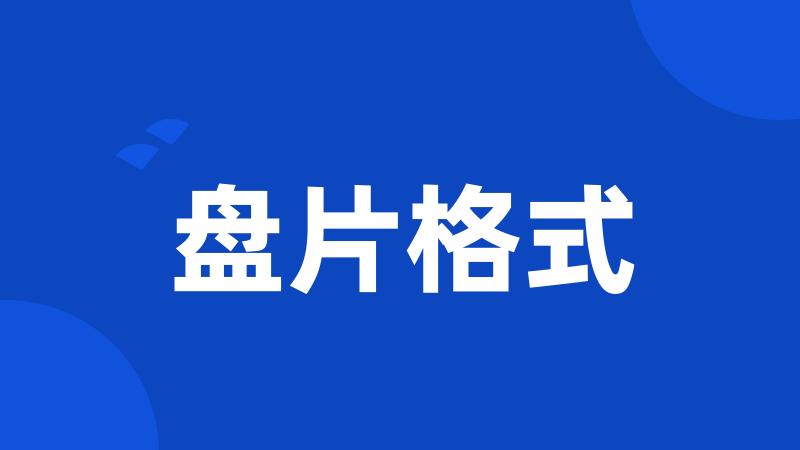 盘片格式