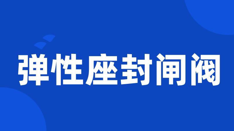 弹性座封闸阀