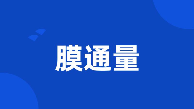 膜通量
