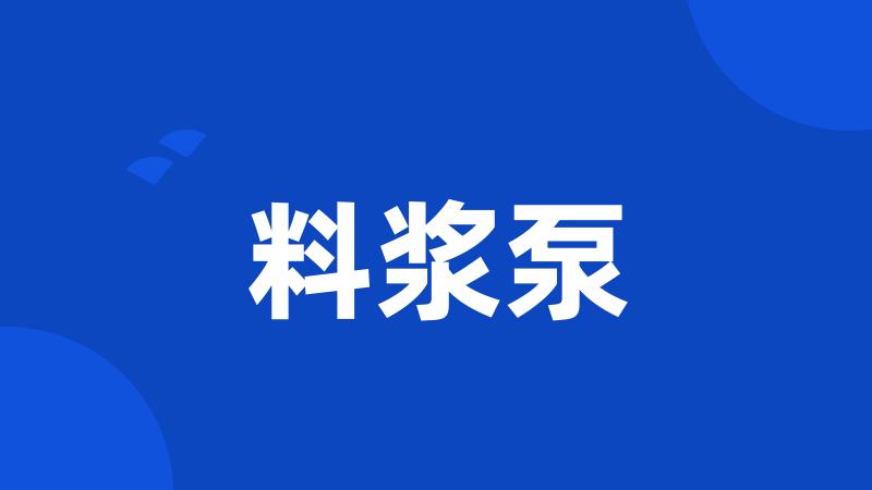 料浆泵
