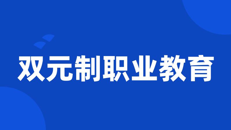 双元制职业教育