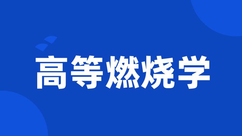 高等燃烧学