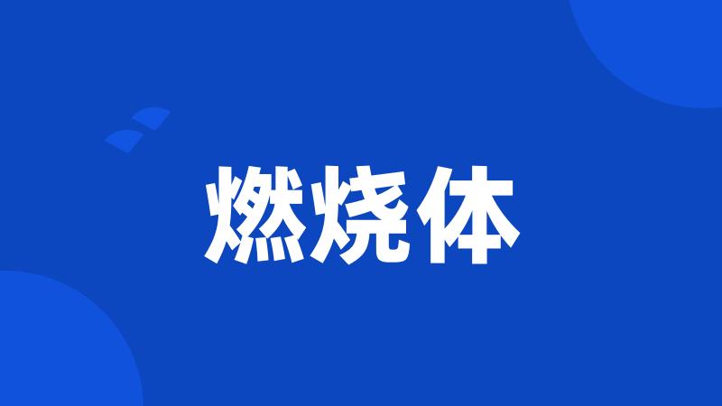 燃烧体