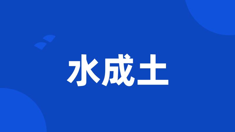 水成土