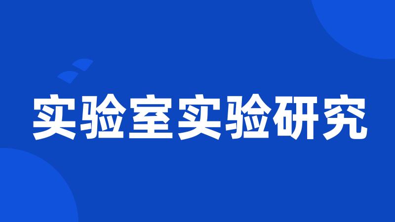 实验室实验研究