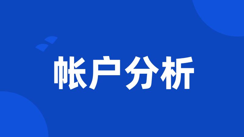 帐户分析