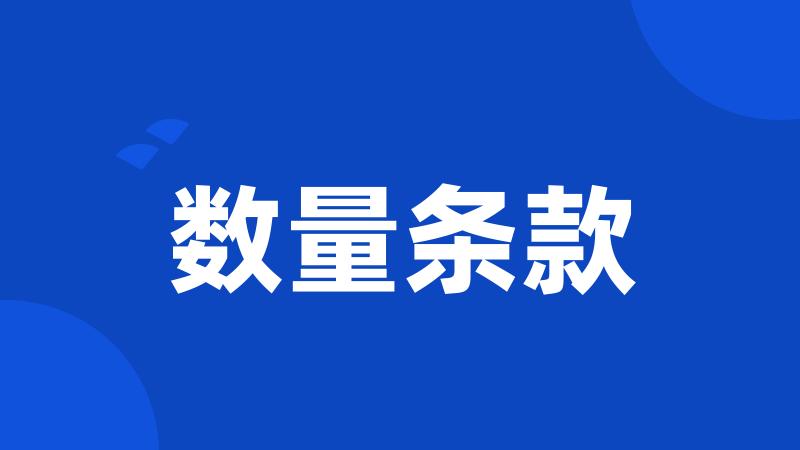数量条款