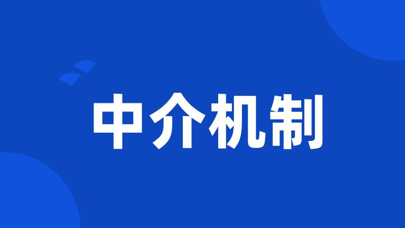 中介机制
