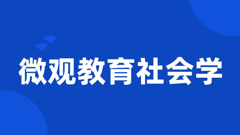 微观教育社会学