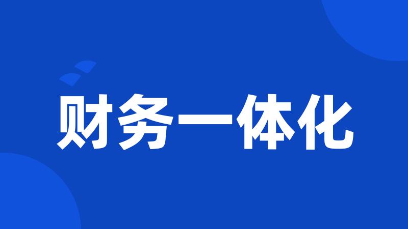 财务一体化