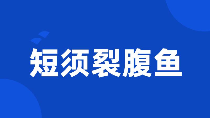短须裂腹鱼