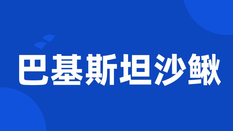 巴基斯坦沙鳅