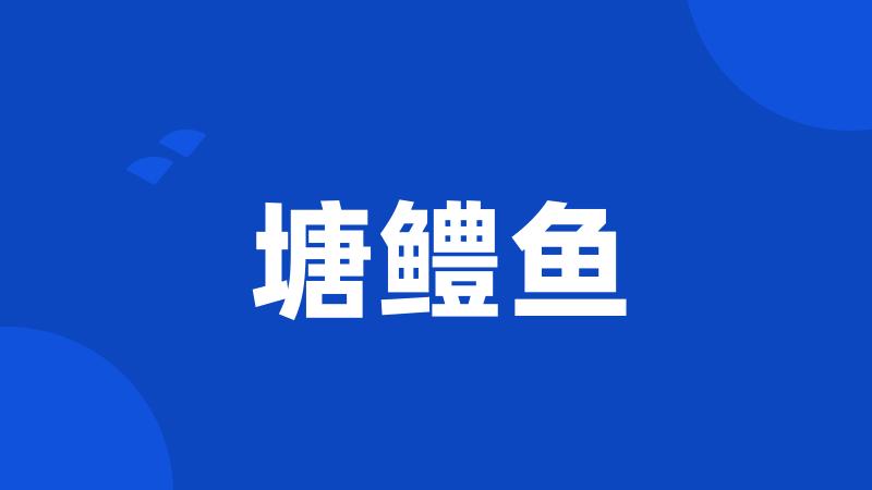 塘鳢鱼
