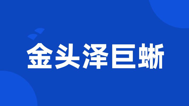 金头泽巨蜥