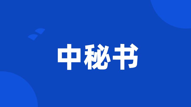 中秘书