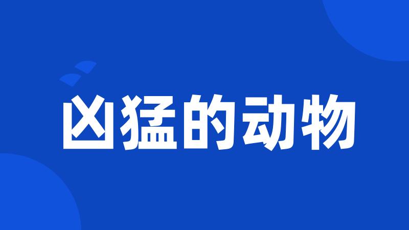 凶猛的动物