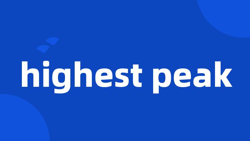 highest peak