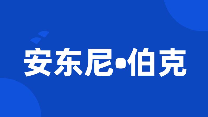 安东尼•伯克