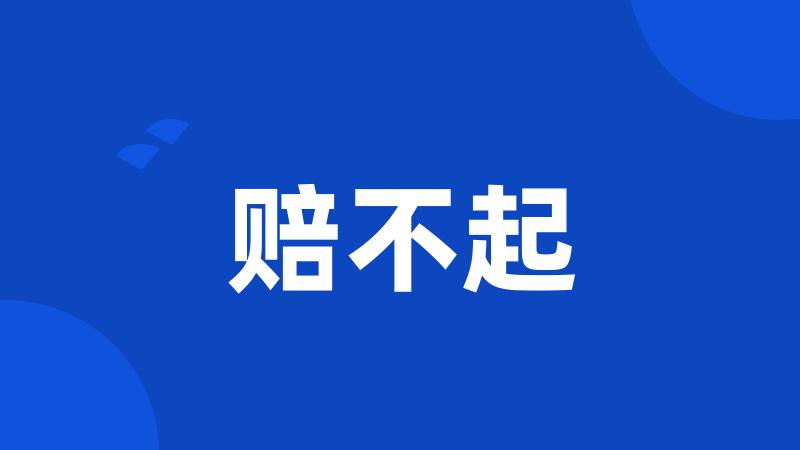 赔不起