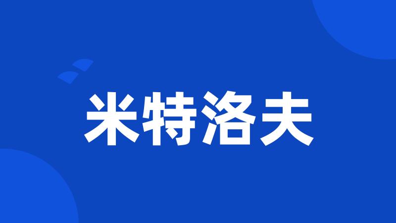 米特洛夫