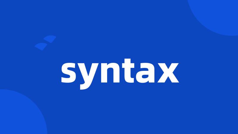 syntax