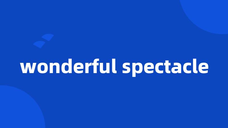 wonderful spectacle