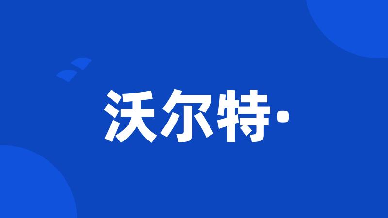 沃尔特·