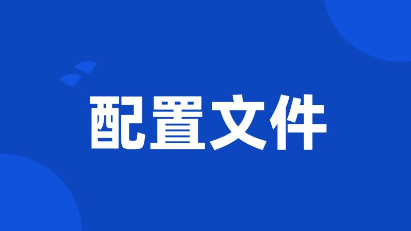 配置文件