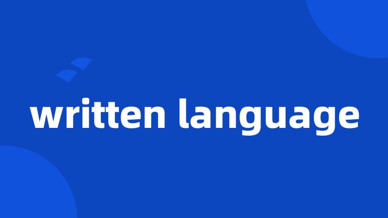written language