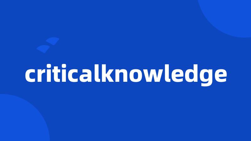 criticalknowledge