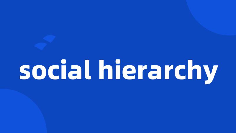 social hierarchy