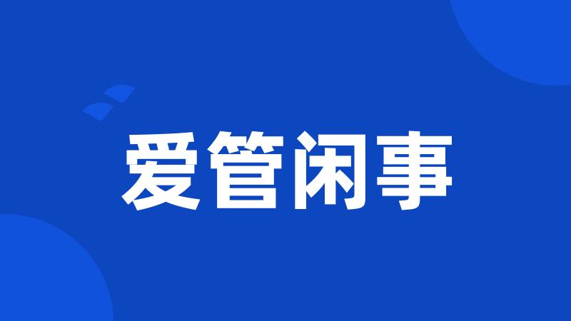 爱管闲事