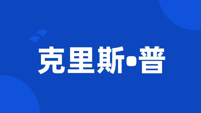 克里斯•普