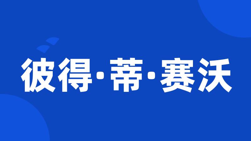 彼得·蒂·赛沃