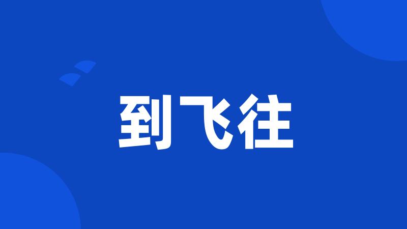 到飞往