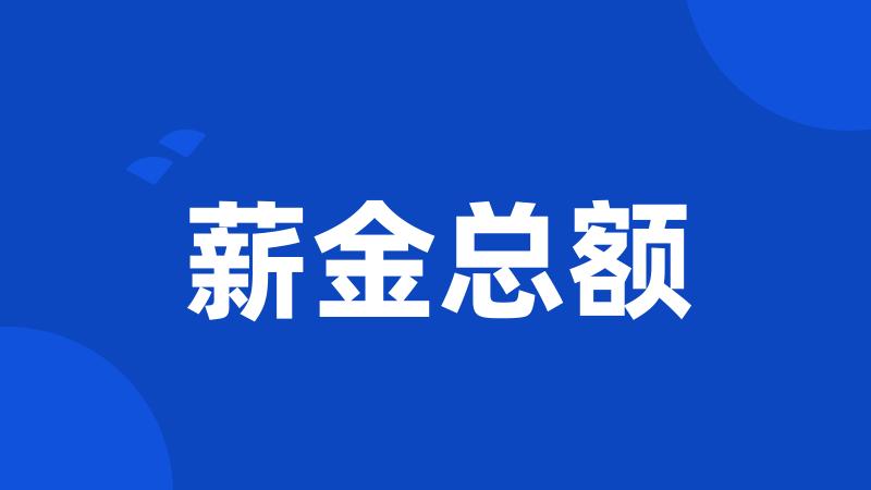 薪金总额
