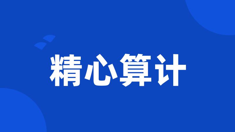精心算计