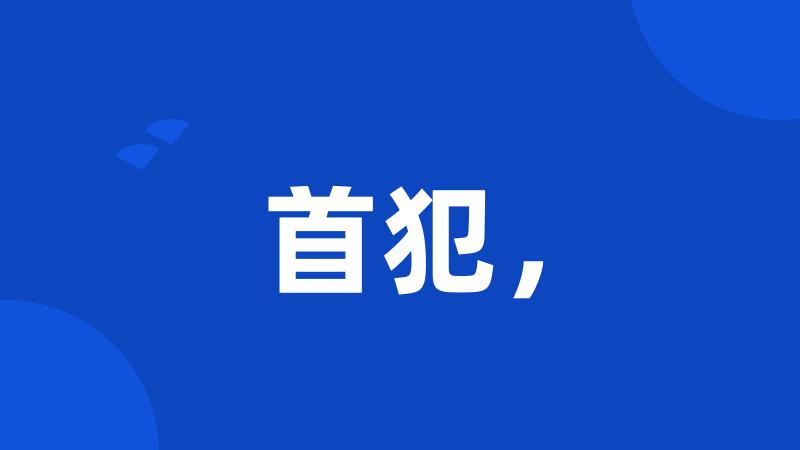 首犯,